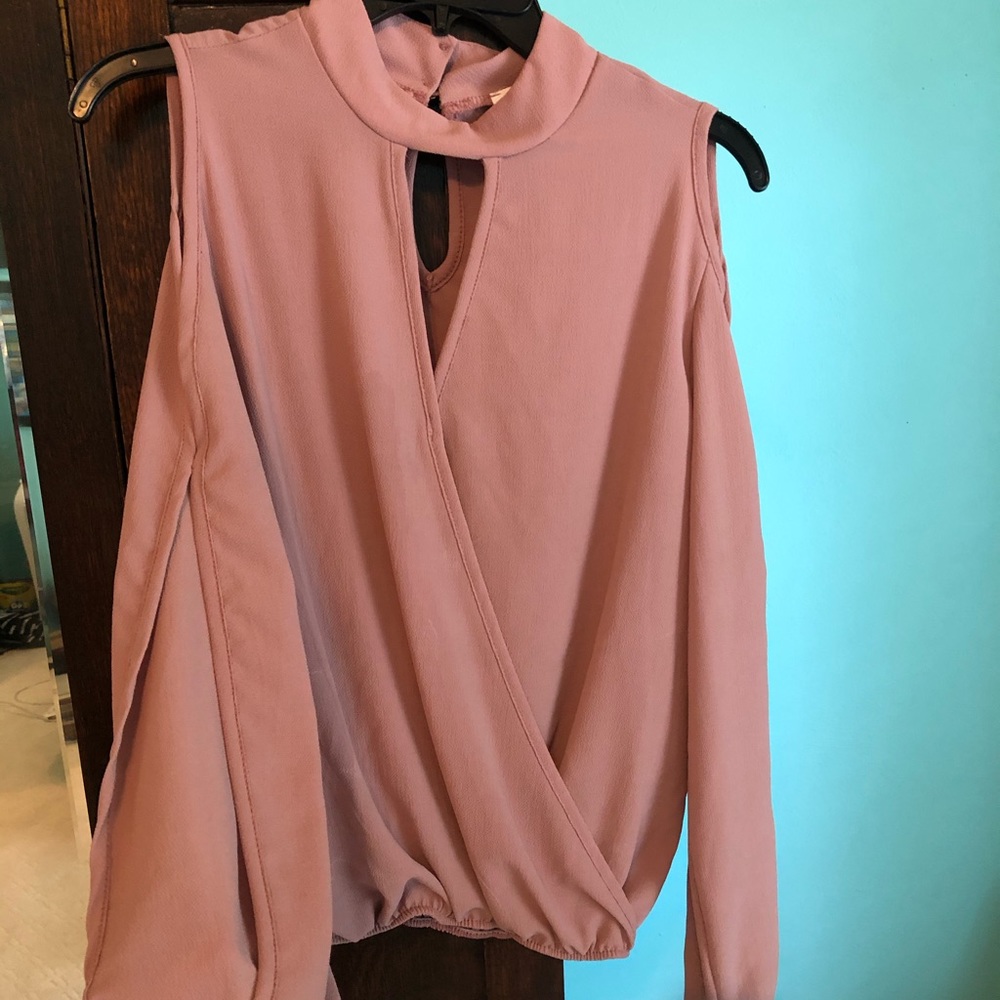 Blush draped top